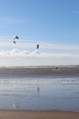 kite surfing on beach