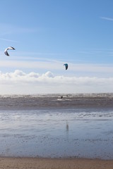kite surfing in the sea