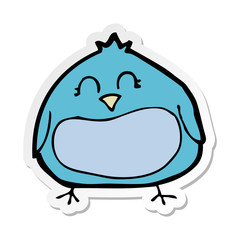 sticker of a cartoon fat bird