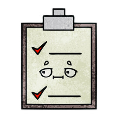 retro grunge texture cartoon check list