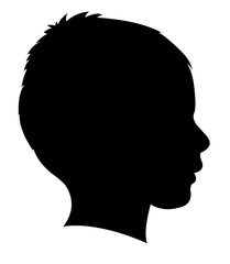 a boy head silhouette vector