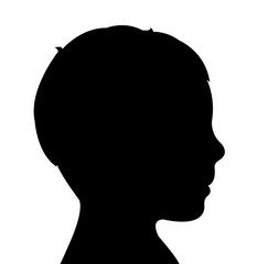 a boy head silhouette vector