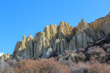 view of canyon rock formations in park south island new zealand