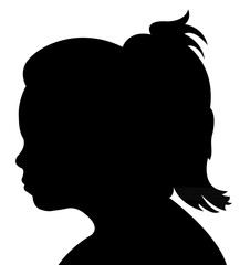a girş head silhouette vector