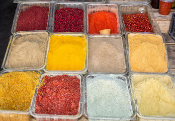 Georgia, the local bazaar. Sale of national dry seasonings