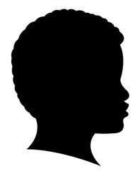 a boy head silhouette vector