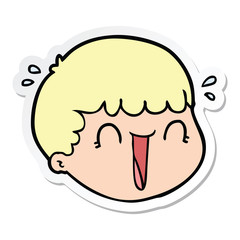 sticker of a cartoon male face