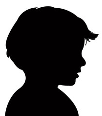 a boy head silhouette vector