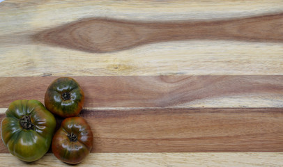 Heirloom Tomatoes on Wood