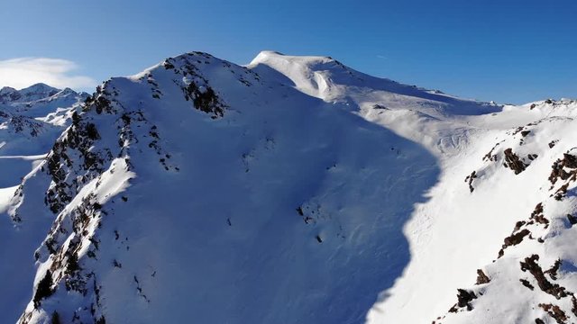 AERIAL: Snow Mountains Swiss Alps 4K