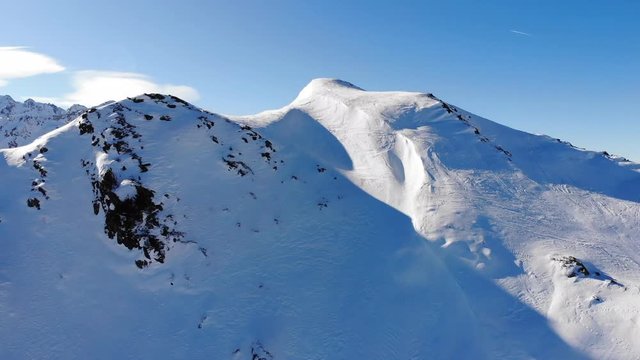 AERIAL: Snow Mountains Swiss Alps 4K