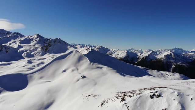 AERIAL: Snow Mountains Swiss Alps 4K