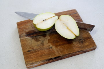 orange pear and apple prepared for a fresh and nutritious salad