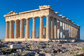 Selbstklebende Fototapeten Parthenon temple at morning time with blue sky in the background, Acropolis, Athens, Greece.  © lucky-photo