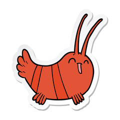 sticker of a cartoon crayfish