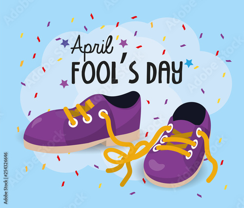 sneakers with moored laces to fools day