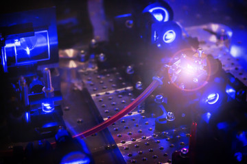  laser beam passes through the laser system of the laboratory