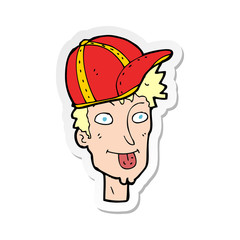 sticker of a cartoon boy wearing cap