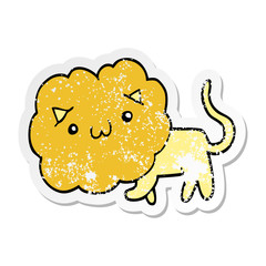 Obraz premium distressed sticker of a cartoon lion