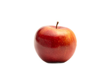 Fresh Ripe Red Apple Fruit Isolated White Background