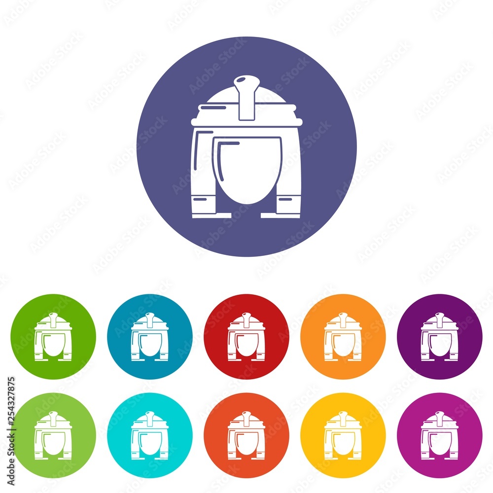 Poster cleopatra icons color set vector for any web design on white background