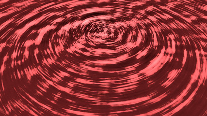 Circles waves on the red water background