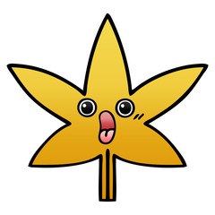 gradient shaded cartoon autumnal leaf