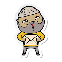 sticker of a cartoon happy bearded man