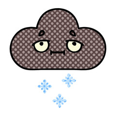 comic book style cartoon storm snow cloud