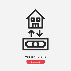 Buying home icon vector