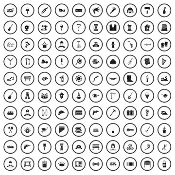 100 tools icons set in simple style for any design vector illustration