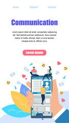 Fototapeta premium Chatting People Use Laptops for Sending Messages