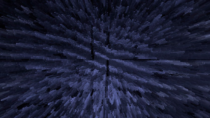 Blue geometric fractal on the dark space