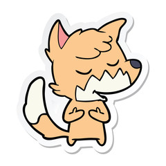 sticker of a friendly cartoon fox