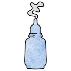 quirky hand drawn cartoon glass bottled potion