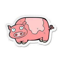 sticker of a cartoon pig