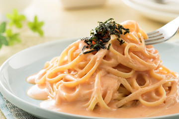 スパゲッティー　辛子明太子クリーム
