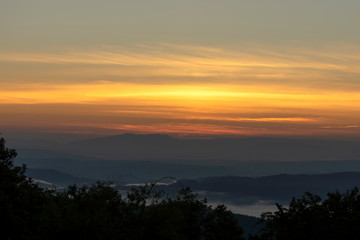 Fototapeta na wymiar The mountain view in the morning.