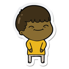 Obraz premium sticker of a cartoon happy boy