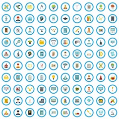 100 experience icons set in flat style for any design vector illustration