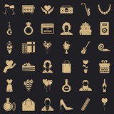 Birthday celebration icons set. Simple style of 36 birthday celebration vector icons for web for any design