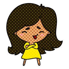 cartoon of a cute kawaii girl