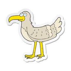 sticker of a cartoon seagull