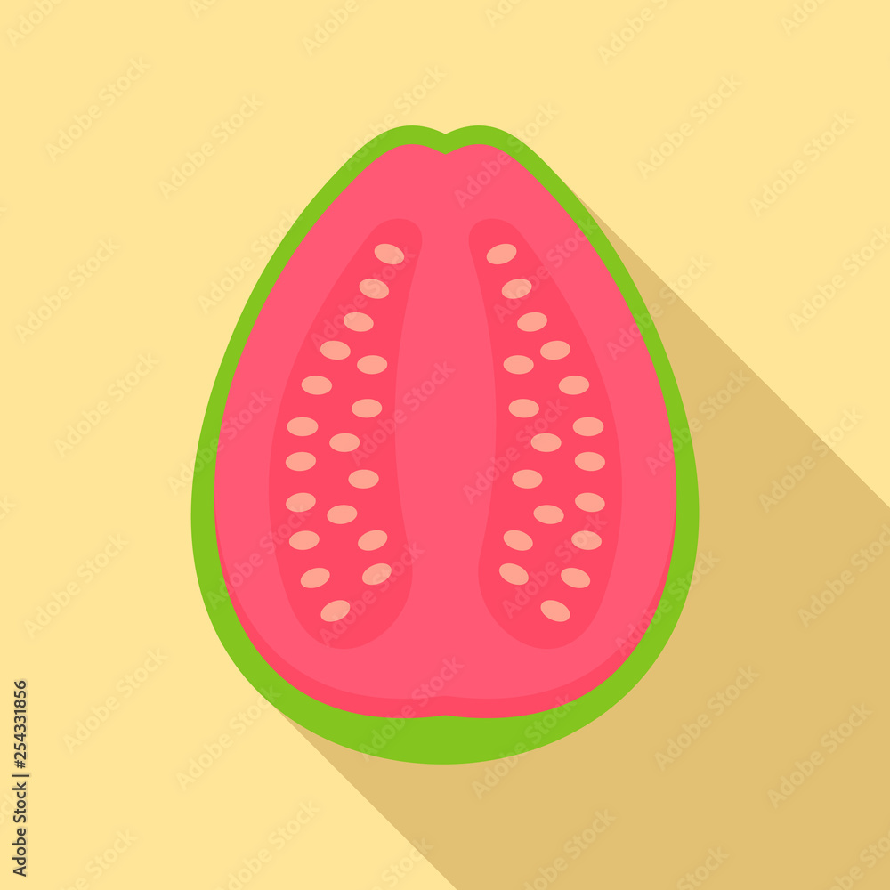 Poster half of guava icon. flat illustration of half of guava vector icon for web design