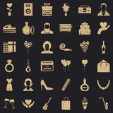 Fun party icons set. Simple style of 36 fun party vector icons for web for any design
