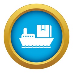 Obraz premium Sea delivery box icon blue vector isolated on white background for any design