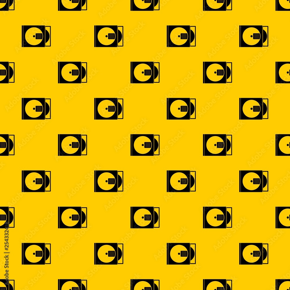 Poster cd box with disc pattern seamless vector repeat geometric yellow for any design