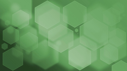 Abstract green hexagons texture. Art wallpaper. Geometric bokeh background