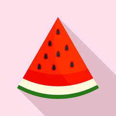 Seed watermelon slice icon. Flat illustration of seed watermelon slice vector icon for web design