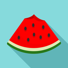 Bite watermelon part icon. Flat illustration of bite watermelon part vector icon for web design